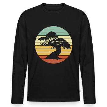 Un bonsai - T-shirt manches longues Premium bio Homme - noir - Devant - Nico (187cm)