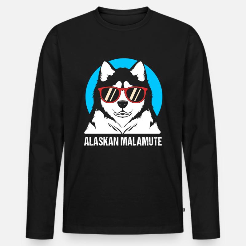 Malamute - Männer Premium Bio Langarmshirt - Schwarz