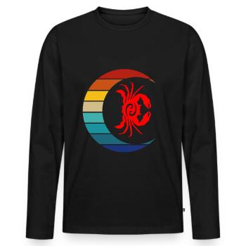 Sternzeichen Krebs - Männer Premium Bio Langarmshirt - Schwarz - Vorne - Nico (187cm)