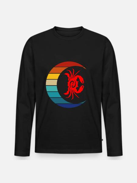 Sternzeichen Krebs - Männer Premium Bio Langarmshirt - Schwarz