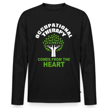 Therapy - Men's Premium Organic Long Sleeve Shirt - black - Front - Nico (187cm)