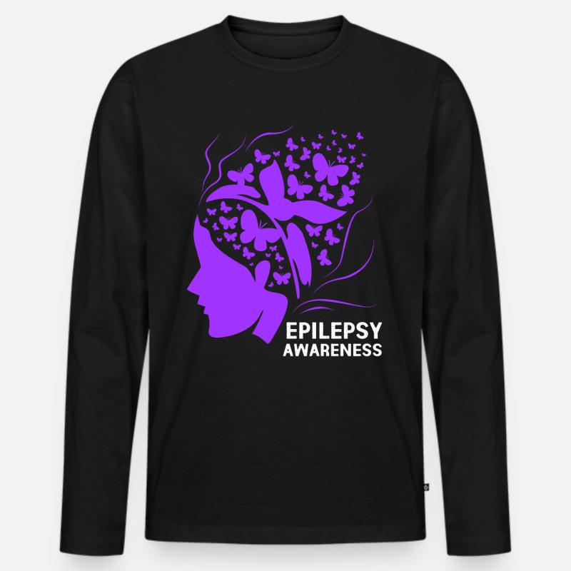 Epilepsie - Männer Premium Bio Langarmshirt - Schwarz