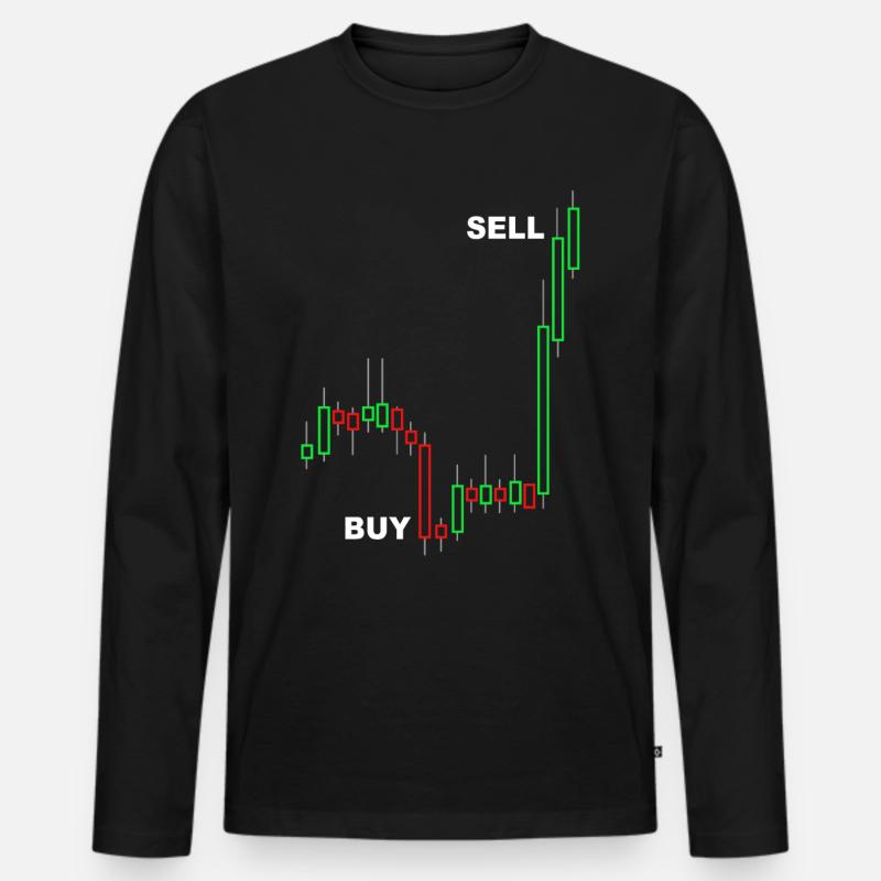 Börse - Männer Premium Bio Langarmshirt - Schwarz