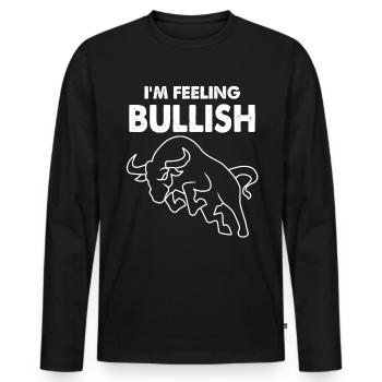 Bourse - T-shirt manches longues Premium bio Homme - noir - Devant - Nico (187cm)