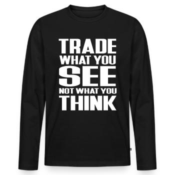 Bourse - T-shirt manches longues Premium bio Homme - noir - Devant - Nico (187cm)