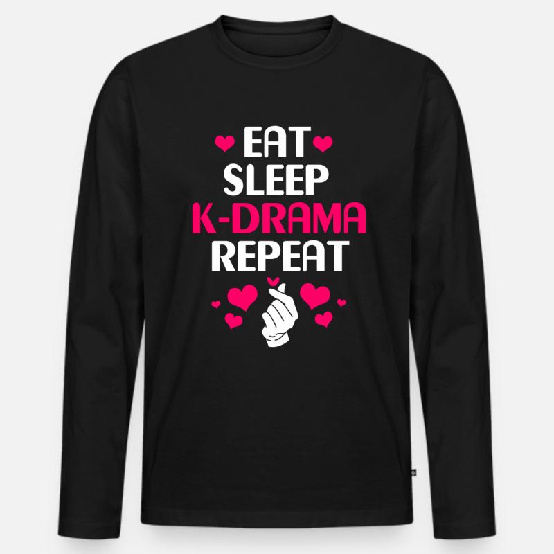 K-Pop Kdrama - Männer Premium Bio Langarmshirt - Schwarz