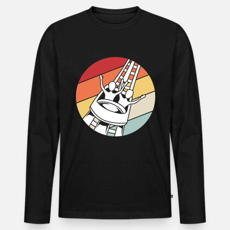 Achterbahn - Männer Premium Bio Langarmshirt - Schwarz