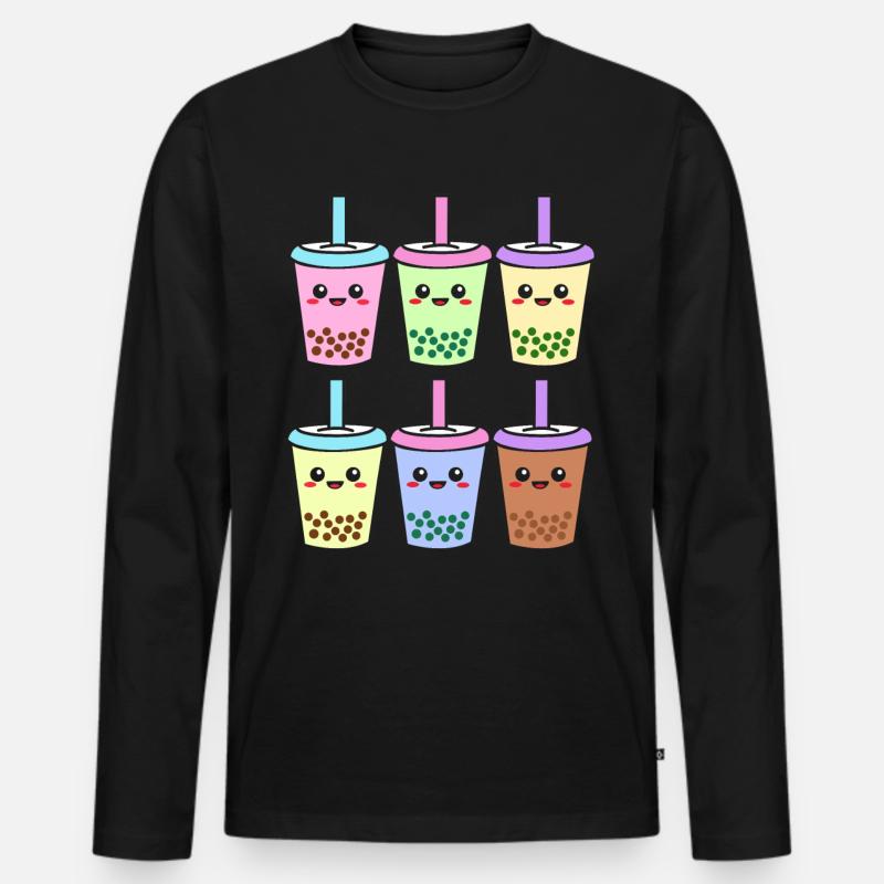 Bubble Tee Boba Tea - Men's Premium Organic Long Sleeve Shirt - black