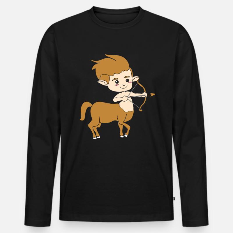 Zentaur - Männer Premium Bio Langarmshirt - Schwarz