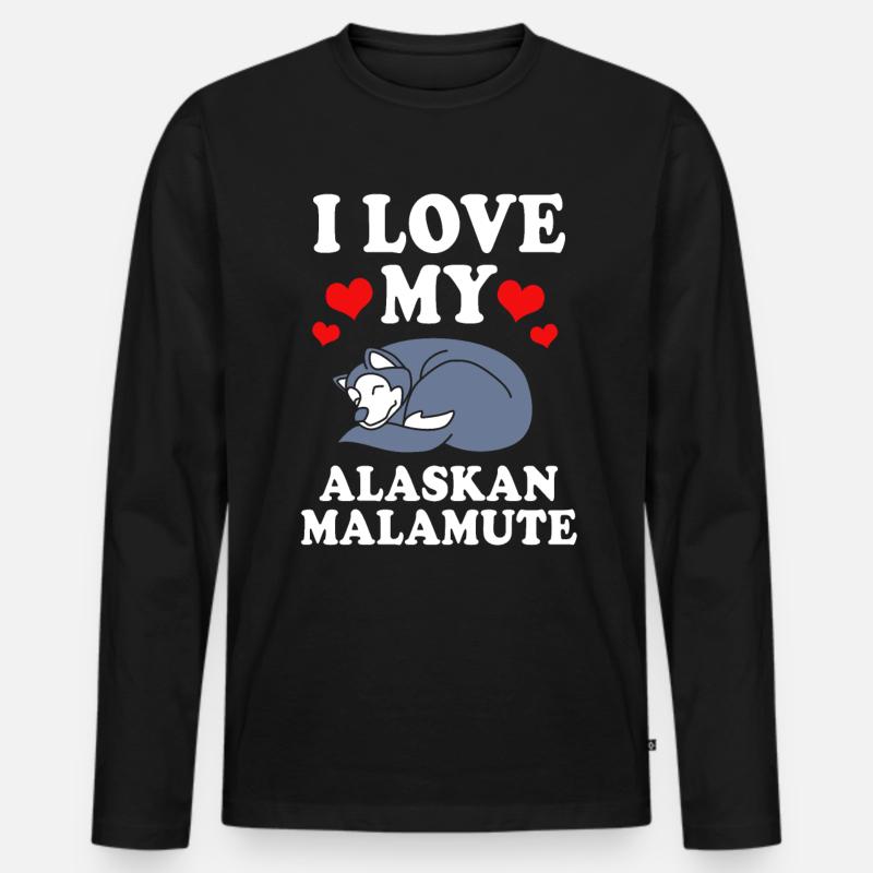 Malamute - Männer Premium Bio Langarmshirt - Schwarz