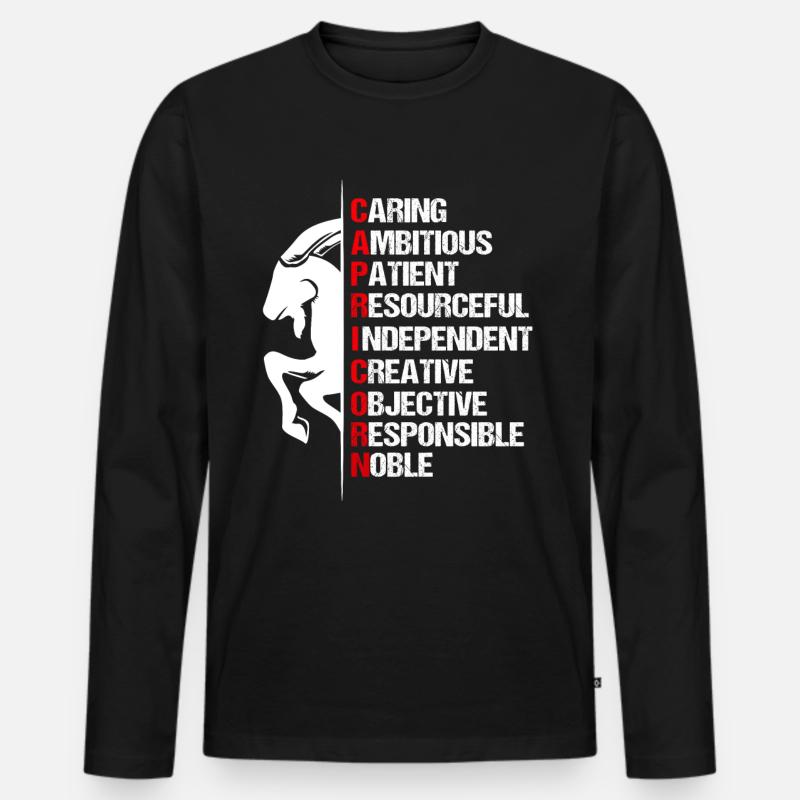 Sternzeichen Steinbock Symbol - Männer Premium Bio Langarmshirt - Schwarz