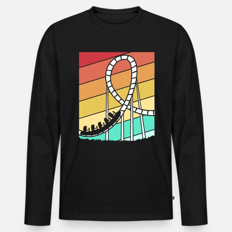 Achterbahn - Männer Premium Bio Langarmshirt - Schwarz