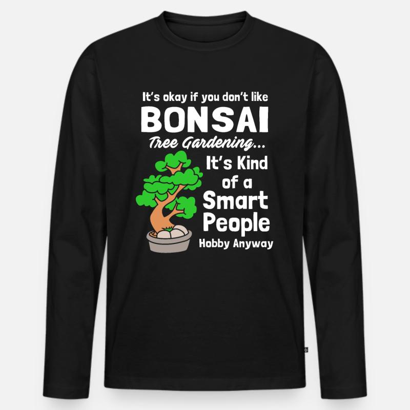 Bonsai Baum - Männer Premium Bio Langarmshirt - Schwarz