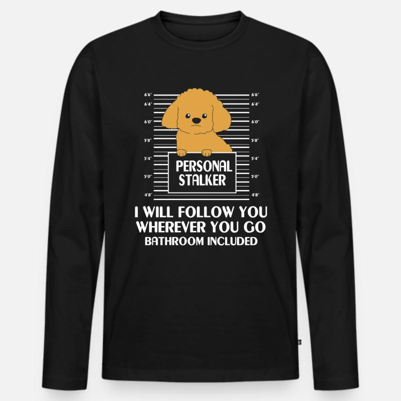 Pudel - Männer Premium Bio Langarmshirt - Schwarz