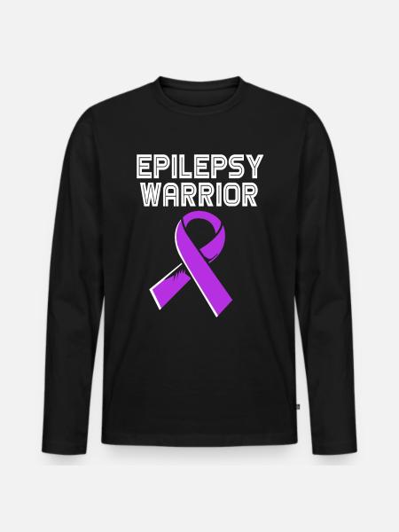 Epilepsy Warrior Fighter - Men's Premium Organic Long Sleeve Shirt - black