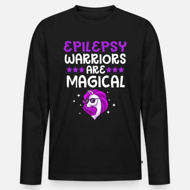Epilepsie - Männer Premium Bio Langarmshirt - Schwarz