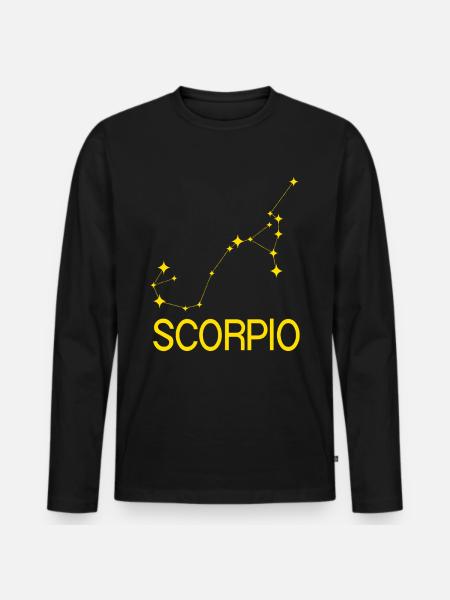Sternzeichen Skorpion - Männer Premium Bio Langarmshirt - Schwarz