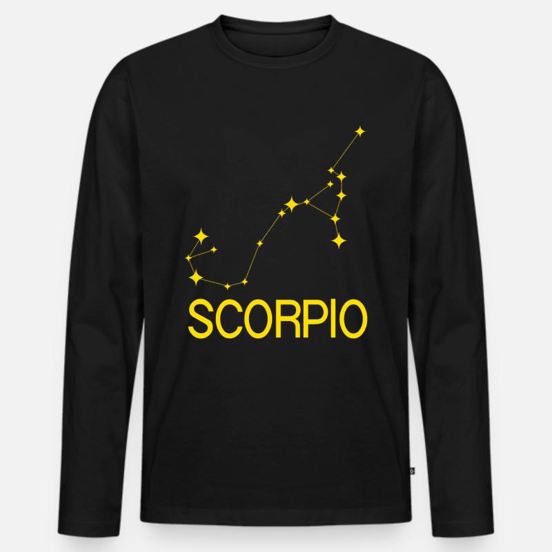 Sternzeichen Skorpion - Männer Premium Bio Langarmshirt - Schwarz