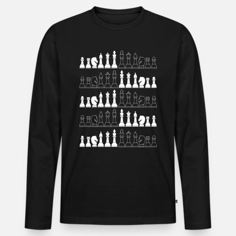 Schach - Männer Premium Bio Langarmshirt - Schwarz