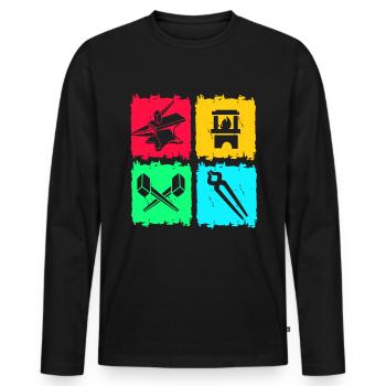 Blacksmith Anvil - Men's Premium Organic Long Sleeve Shirt - black - Front - Nico (187cm)