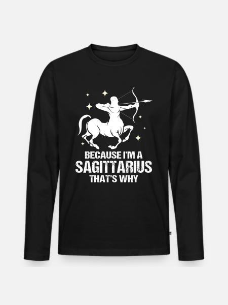 Zodiac sign Sagittarius - Men's Premium Organic Long Sleeve Shirt - black