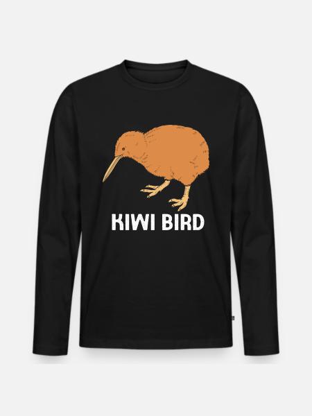 kiwi-oiseau kiwi - T-shirt manches longues Premium bio Homme - noir