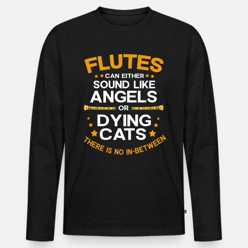 Flöte - Männer Premium Bio Langarmshirt - Schwarz