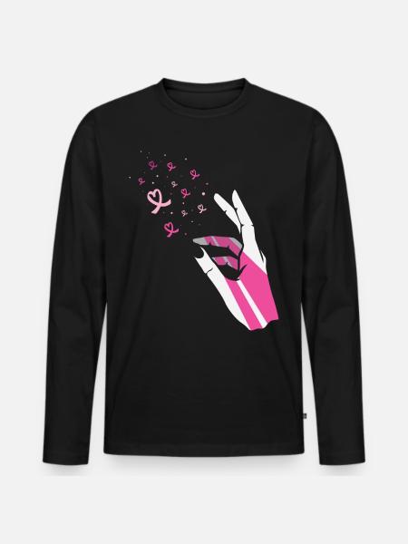 Bröstcancer bröstcancer månad bröstcancer loop - Ekologisk långärmad premium-T-shirt herr - svart