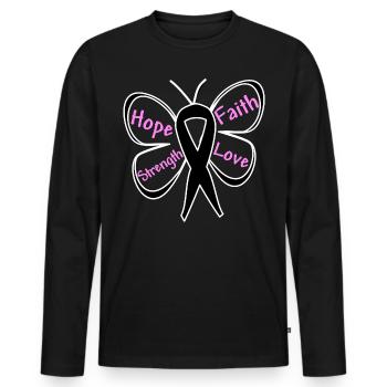 Liebe Stärke Glaube Hoffnung Melanom-Bewusstsein - Männer Premium Bio Langarmshirt - Schwarz - Vorne - Nico (187cm)