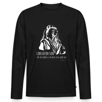 Confucianism Confucius Proverbs - Men's Premium Organic Long Sleeve Shirt - black - Front - Nico (187cm)