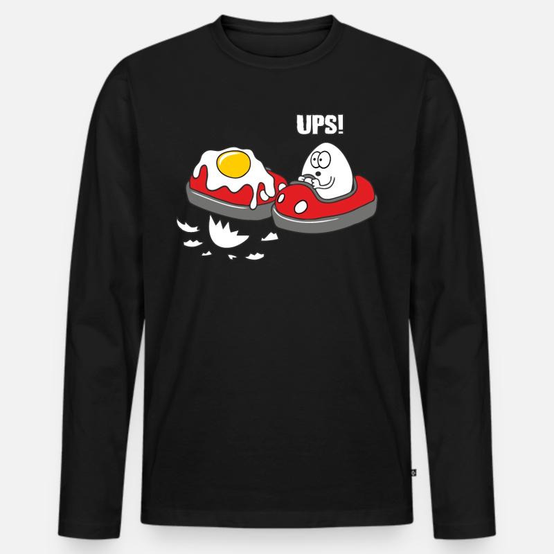 Eier ups - Männer Premium Bio Langarmshirt - Schwarz
