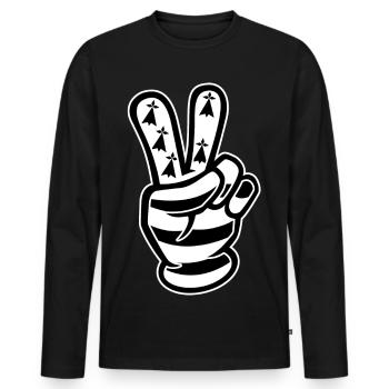 Sieg Breizh - Männer Premium Bio Langarmshirt - Schwarz - Vorne - Nico (187cm)