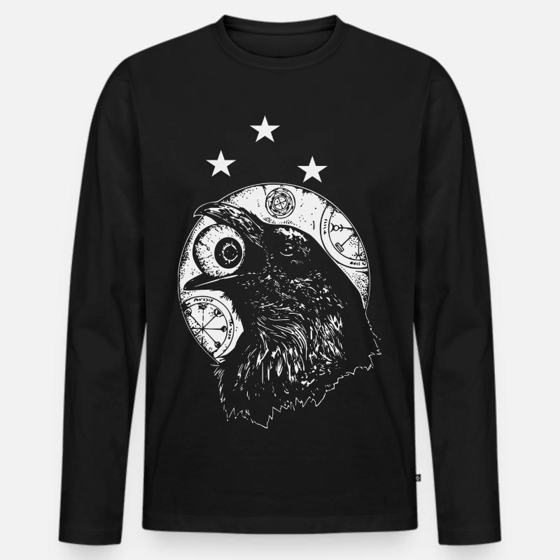 Schwarzer Rabe - Männer Premium Bio Langarmshirt - Schwarz