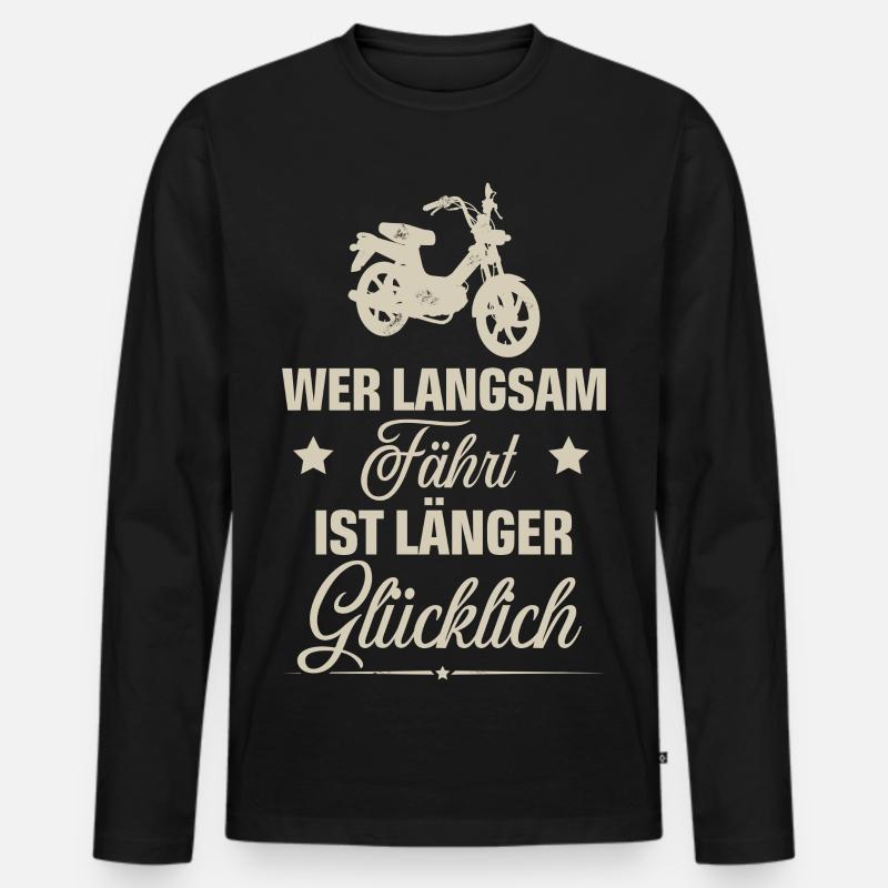 Mofa - Männer Premium Bio Langarmshirt - Schwarz