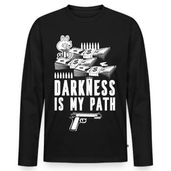 Gangster Les ténèbres sont ma voie - T-shirt manches longues Premium bio Homme - noir - Devant - Nico (187cm)