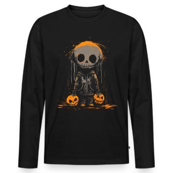 Let's Get Smashed Pumpkin - Men's Premium Organic Long Sleeve Shirt - black - Front - Nico (187cm)