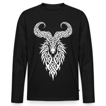 Celtic symbol illustration - Men's Premium Organic Long Sleeve Shirt - black - Front - Nico (187cm)