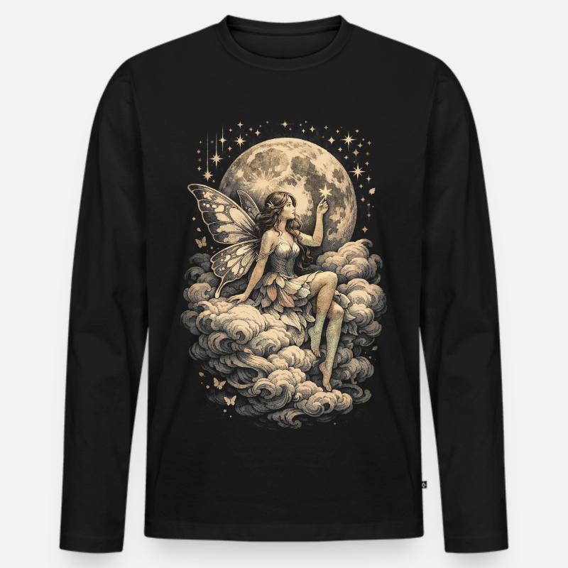 Fairycore Fee Gotisch - Männer Premium Bio Langarmshirt - Schwarz