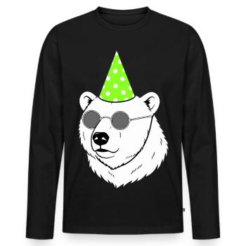 Polar Bear Party Sunglasses Birthday - Men's Premium Organic Long Sleeve Shirt - black - Front - Nico (187cm)
