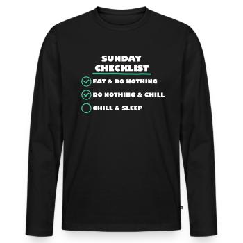 Sunday checklist - Men's Premium Organic Long Sleeve Shirt - black - Front - Nico (187cm)