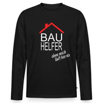 Bauhelfer Bauherr Bauherrin Baustelle Haus Bau - Männer Premium Bio Langarmshirt - Schwarz - Vorne - Nico (187cm)