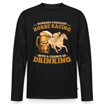 Chevaux et bière Équitation Amateurs de chevaux - T-shirt manches longues Premium bio Homme - noir - Devant - Nico (187cm)