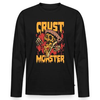 Krustenmonster | Leckeres italienisches Fladenbrot - Männer Premium Bio Langarmshirt - Schwarz - Vorne - Nico (187cm)