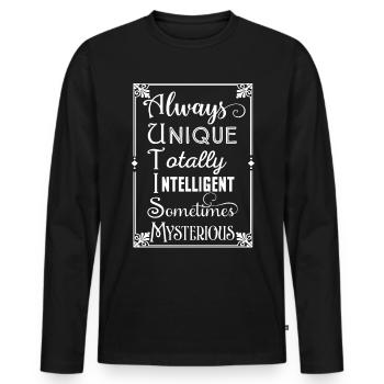 Autismus Geschenk Asperger Charakter Geschenk - Männer Premium Bio Langarmshirt - Schwarz - Vorne - Nico (187cm)