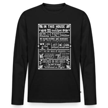 Autism Awareness Gift Love Asperger's Family - Men's Premium Organic Long Sleeve Shirt - black - Front - Nico (187cm)
