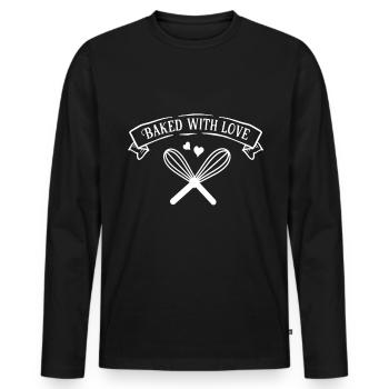 Baker Bread Apprentice Master Teaching Gift - Men's Premium Organic Long Sleeve Shirt - black - Front - Nico (187cm)
