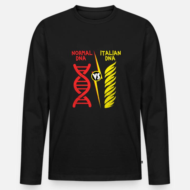 Pasta - Männer Premium Bio Langarmshirt - Schwarz