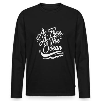 Sirène mer plage Mermaid étoile de mer nageoire - T-shirt manches longues Premium bio Homme - noir - Devant - Nico (187cm)