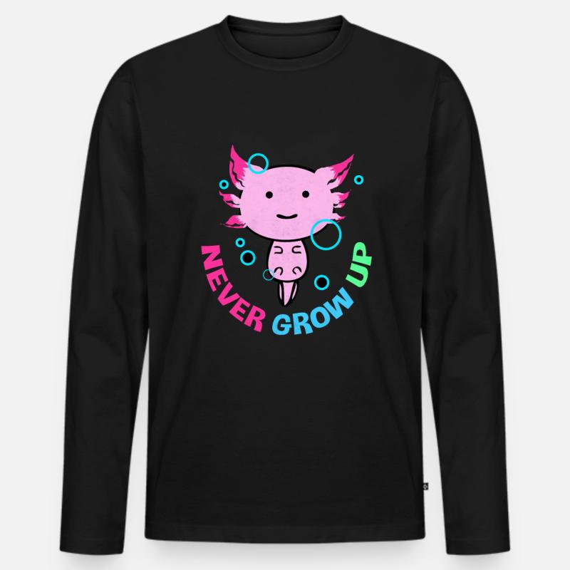 Axolotl - Männer Premium Bio Langarmshirt - Schwarz