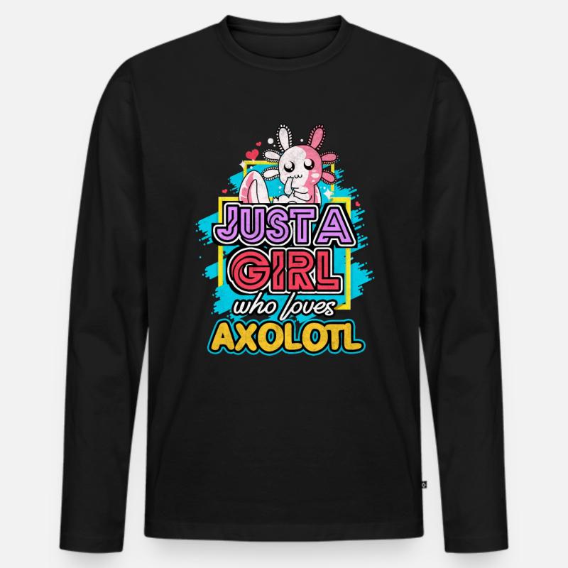 Axolotl - Männer Premium Bio Langarmshirt - Schwarz